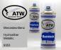 Preview: Mercedes-Benz, Hydrosilber Metallic, 9353: 400ml Sprühdose + 400ml Klarlack - Set, von ATW Autoteile West.